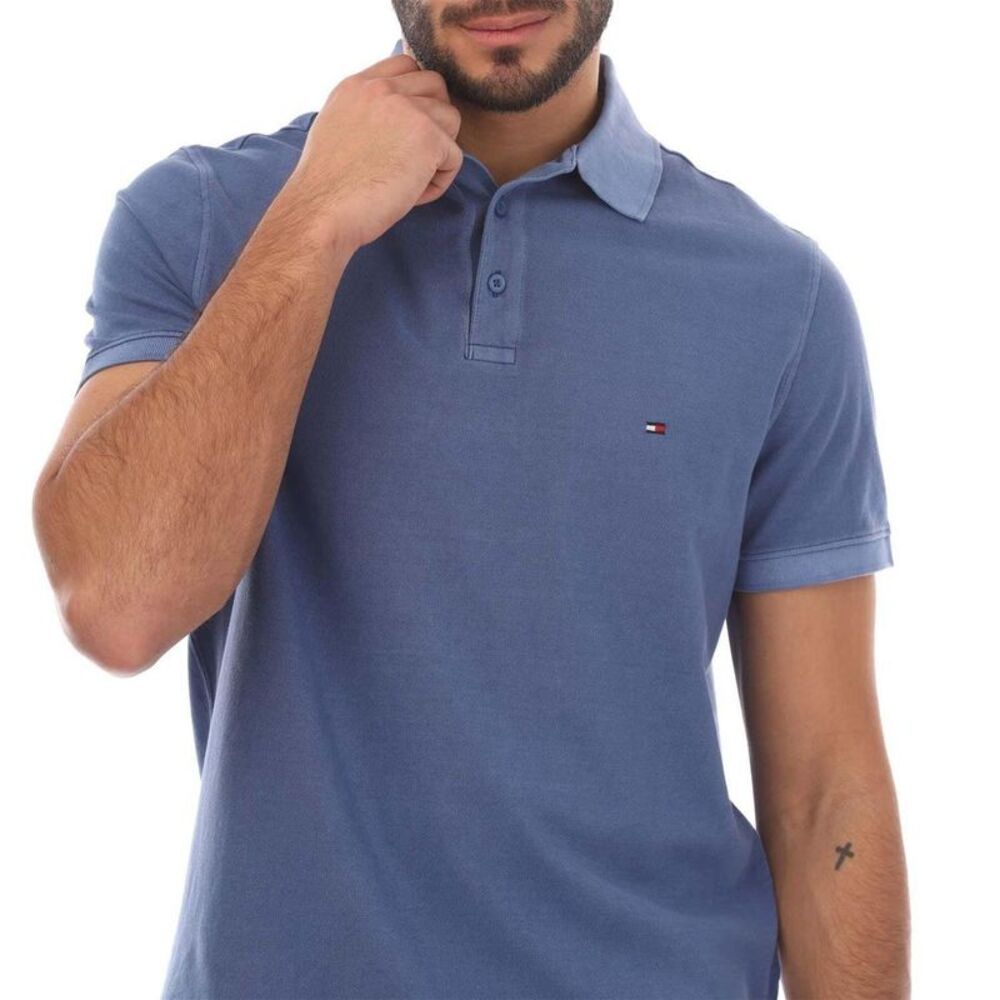 Tommy Hilfiger Mens Slim Polo Shirt / Blue - Picture 3 of 4